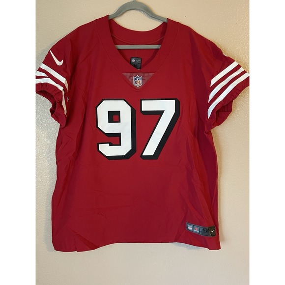 Men's 2XL NWOT San Francisco 49ers Nick Bosa #97 Nike Vapor Elite Jersey Red - Picture 1 of 8